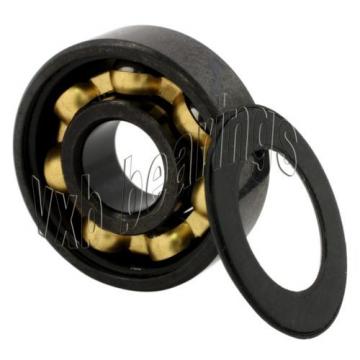 16 inline Skate Sealed Bearing Bronze Cage Black Ball Bearings Rolling