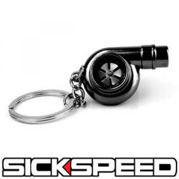 BLACK CHROME SPINNING TURBO BEARING KEYCHAIN KEY RING/CHAIN FOR CAR/TRUCK/SUV C