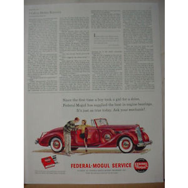 1960 FederalMogul car Bearings Couple in old Convertible Classic Car VTG Ad10328 #5 image