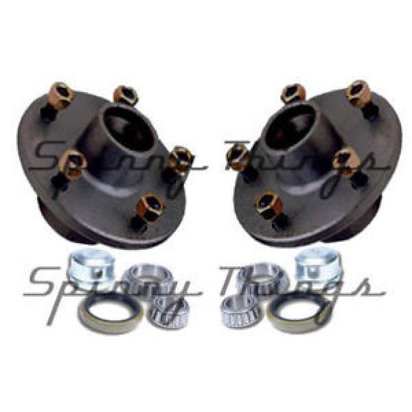 Trailer Hubs (PAIR) COMMODORE 5 stud w/ FORD bearings. Caravan Camper Box Car #5 image