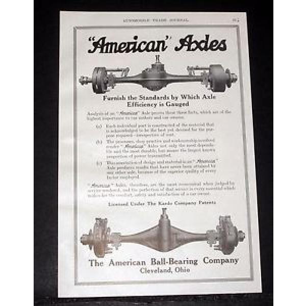 1914 OLD MAGAZINE PRINT AD, AMERICAN BALL-BEARING AXLES, EFFICIENCY STANDARD! #5 image