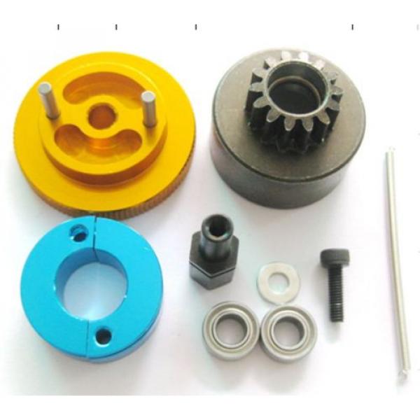 T10093/94/95/96 1/10 RC Car Alloy 2 Shoe 14T Clutch Kit Flywheel /Shoes Bearings #2 image