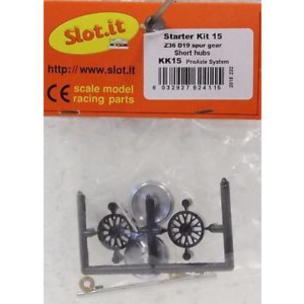 SLOT IT SIKK15 AXLE KIT-GEAR,WHEELS,BEARINGS,3/32 AXLE NEW I/32 SLOT CAR PART #5 image